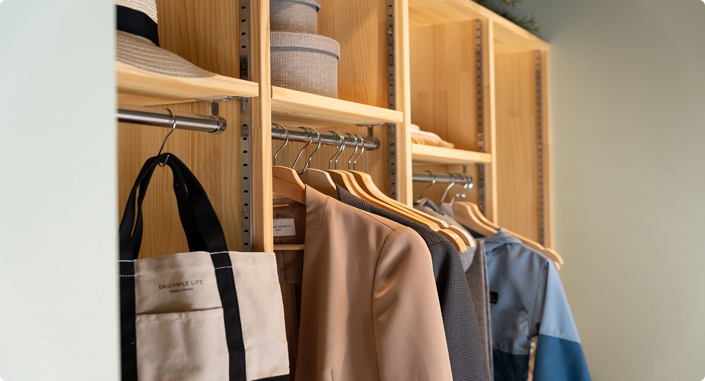 収納が充実したクローゼット